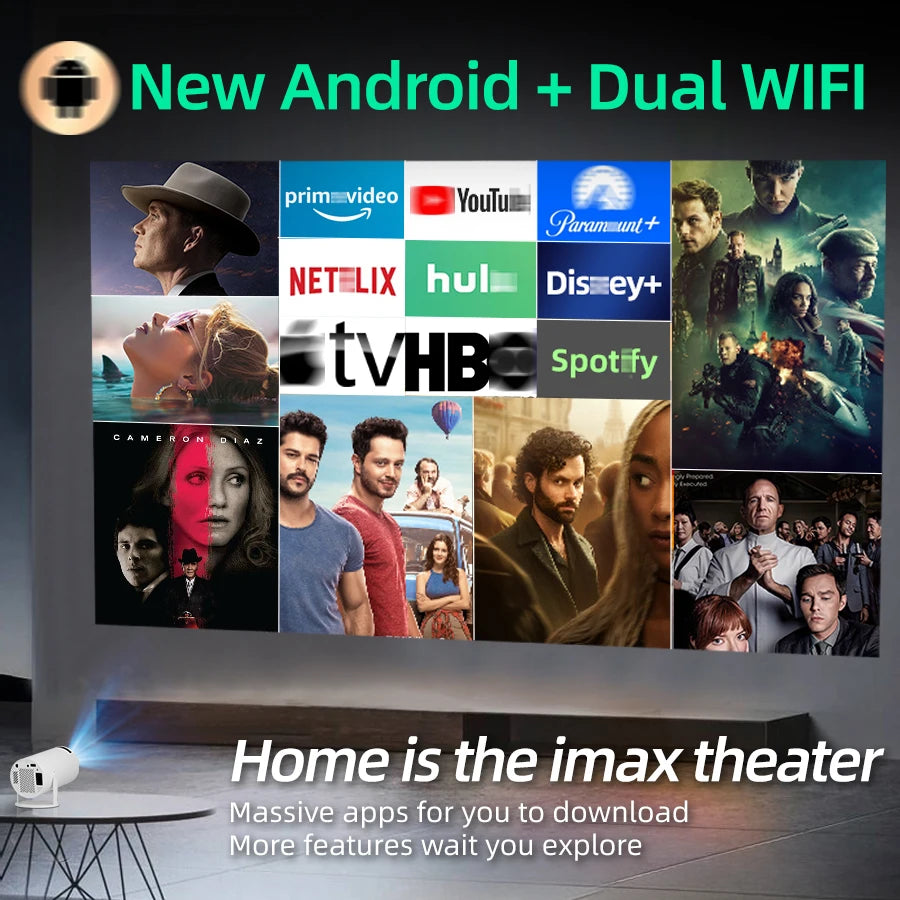 HomeMan HD Smart Wireless Projector
