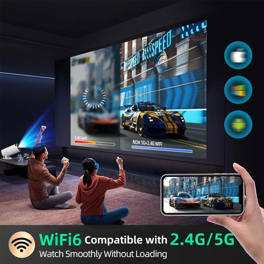 HomeMan HD Smart Wireless Projector